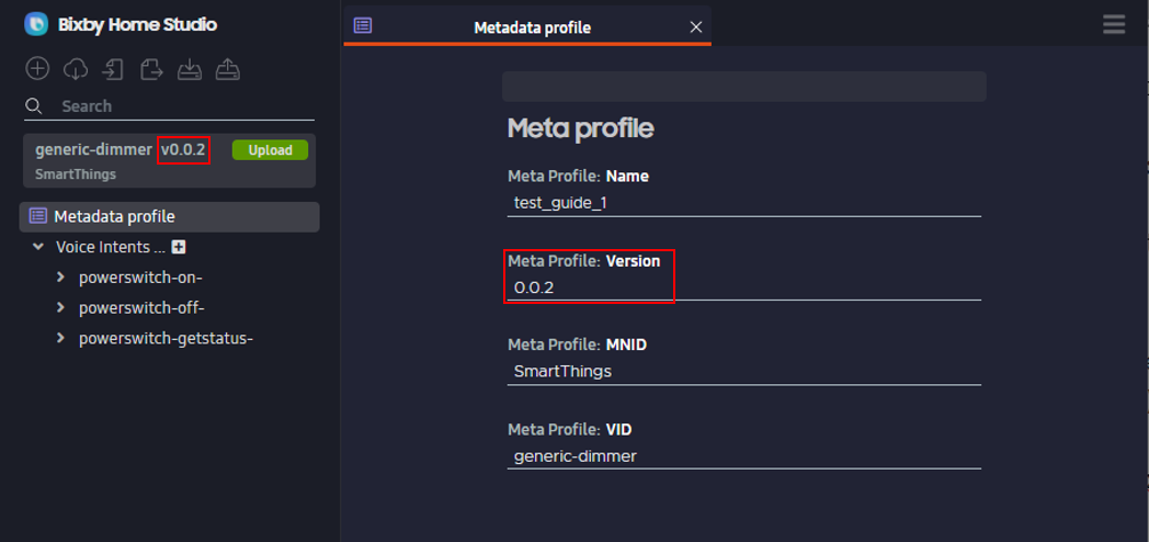 Metadata profile version update