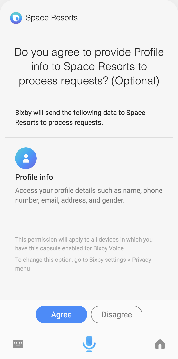Permissions prompt on mobile