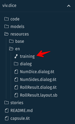 Showing the training tab in a file side list