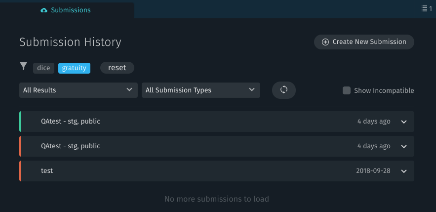 Submissions Tab in Bixby Developer Studio