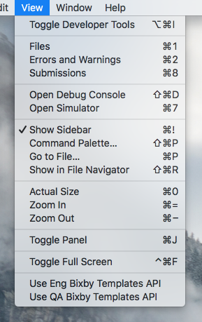 Toggle Panel - Mac OS