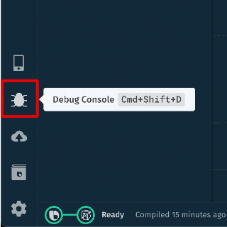 Debug Console icon in the Activity Bar
